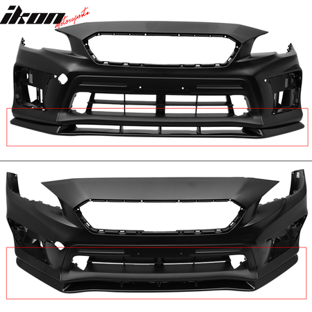 IKON MOTORSPORTS, Front Bumper Lip Compatible With 2015-2017 Subaru WRX & STI, MP Style Painted ABS Spoiler Bodykit Splitter Air Dam Chin Spoiler