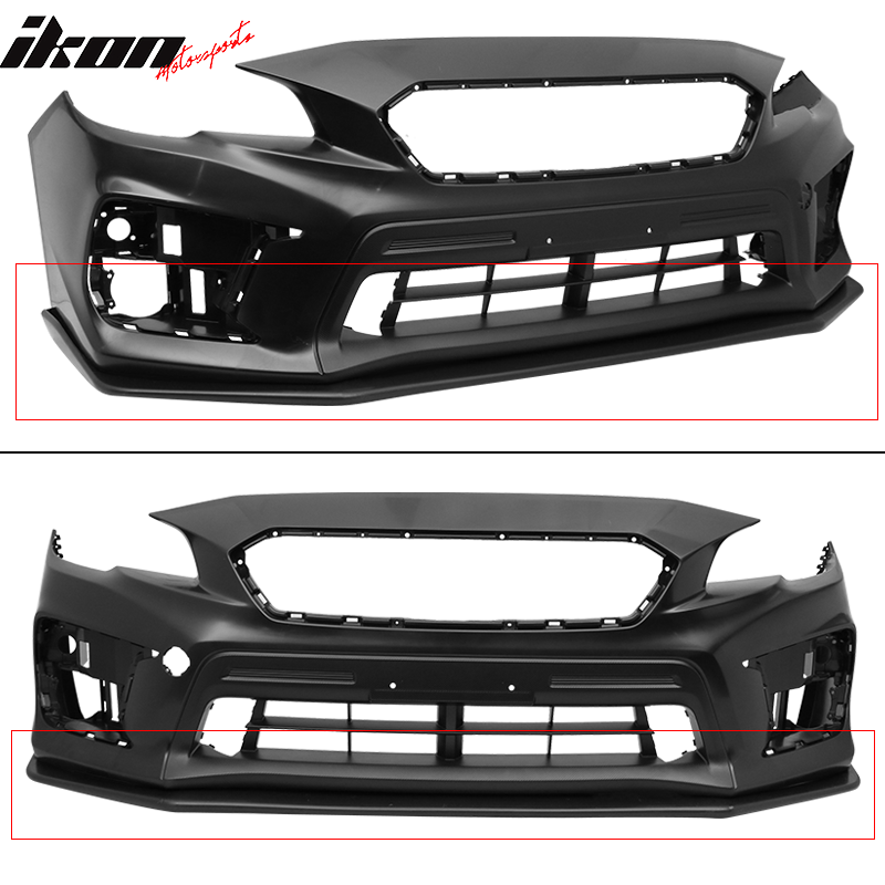 Fits 15-17 Subaru WRX STI V-Limited Style Front Bumper Lip Spoiler Unpainted PP