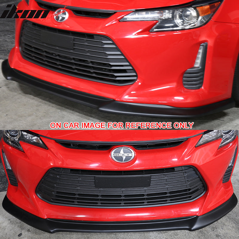 Pre-painted Front Bumper Lip Compatible With 2014-2016 Scion tC, GT Style PU Painted Black (Color Code # 202) Front Lip Spoiler Splitter by IKON MOTORSPORTS, 2015