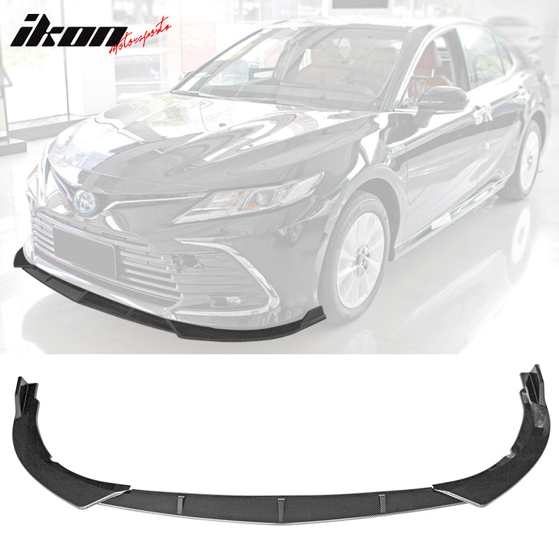 IKON MOTORSPORTS, 3PCS Front Bumper Lip Compatible With 2021-2023 Toyota Camry LE, Front Bumper Lip Spoiler Splitter BodyKit IKON Style PP