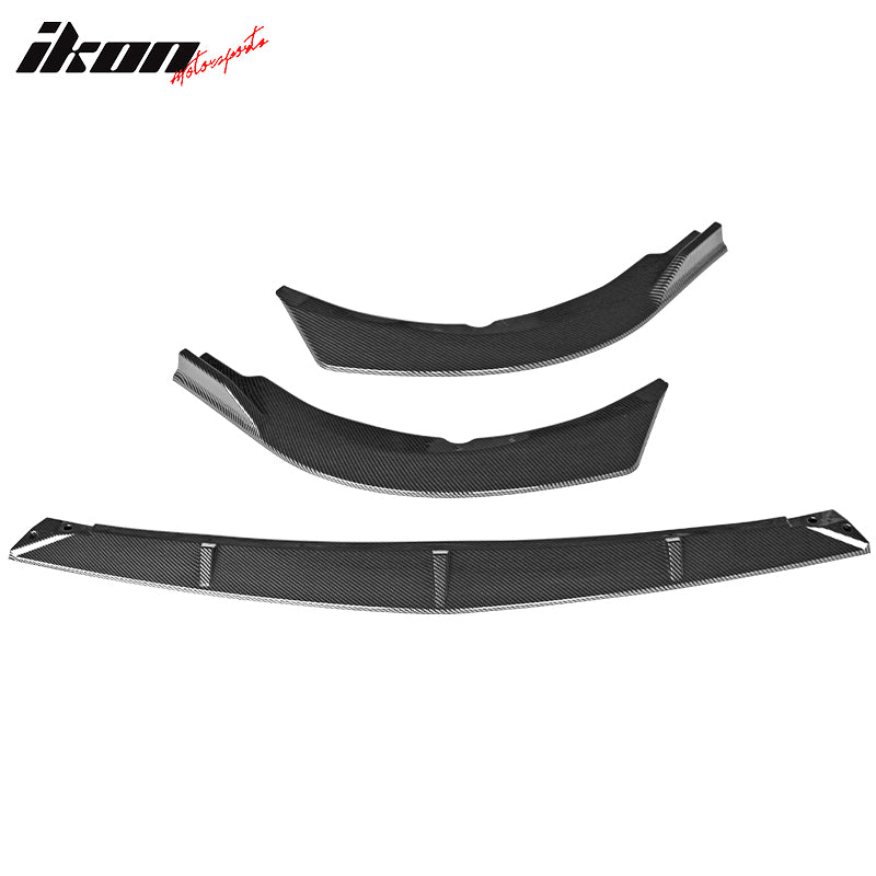 IKON MOTORSPORTS, 3PCS Front Bumper Lip Compatible With 2021-2023 Toyota Camry LE, Front Bumper Lip Spoiler Splitter BodyKit IKON Style PP