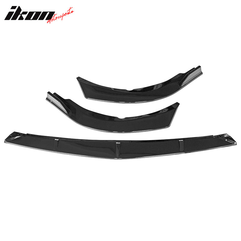 IKON MOTORSPORTS, 3PCS Front Bumper Lip Compatible With 2021-2023 Toyota Camry LE, Front Bumper Lip Spoiler Splitter BodyKit IKON Style PP