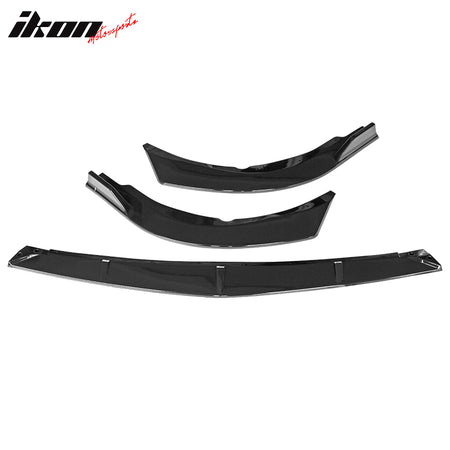 IKON MOTORSPORTS, 3PCS Front Bumper Lip Compatible With 2021-2023 Toyota Camry LE, Front Bumper Lip Spoiler Splitter BodyKit IKON Style PP