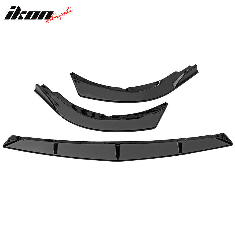 IKON MOTORSPORTS, 3PCS Front Bumper Lip Compatible With 2021-2023 Toyota Camry LE, Front Bumper Lip Spoiler Splitter BodyKit IKON Style PP