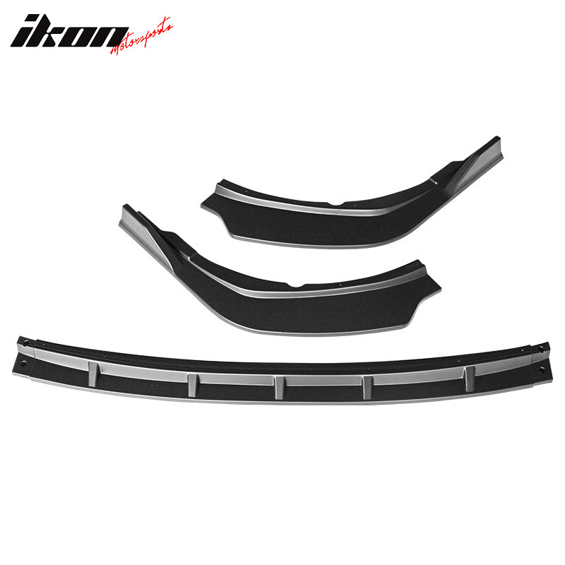 IKON MOTORSPORTS, 3PCS Front Bumper Lip Compatible With 2021-2023 Toyota Camry SE, Front Bumper Lip Spoiler Splitter Guard IKON Style PP