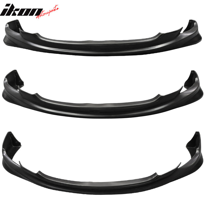 IKON MOTORSPORTS, Front Bumper Lip Compatible With 2009-2010 Toyota Corolla, K-Style PU Unpainted Black Front Lip Spoiler Splitter