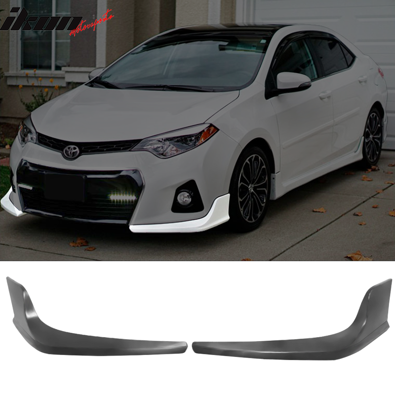 2014-2016 Toyota Corolla S Unpainted Front Bumper Lip Splitter 2PC PU