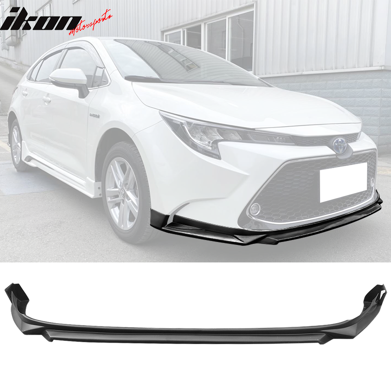 IKON MOTORSPORTS, Front Bumper Lip Compatible With 2020-2022 Toyota Corolla L LE XLE, Front Lower Lip Spoiler Air Dam Chin Painted PP, 2021