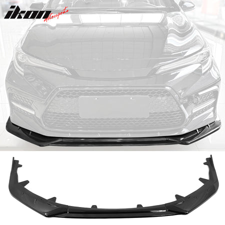 IKON MOTORSPORTS, Front Bumper Lip Compatible With 2020-2022 Toyota Corolla SE XSE 4-Door Sedan, 3PC PP IKON Style Front Lip Lower Chin Spoiler Splitter