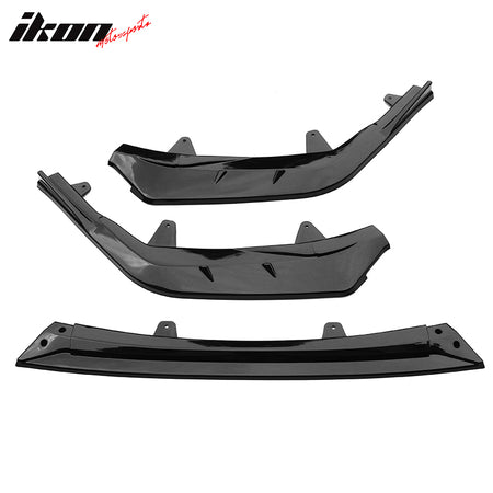 IKON MOTORSPORTS, Front Bumper Lip Compatible With 2020-2022 Toyota Corolla SE XSE 4-Door Sedan, 3PC PP IKON Style Front Lip Lower Chin Spoiler Splitter