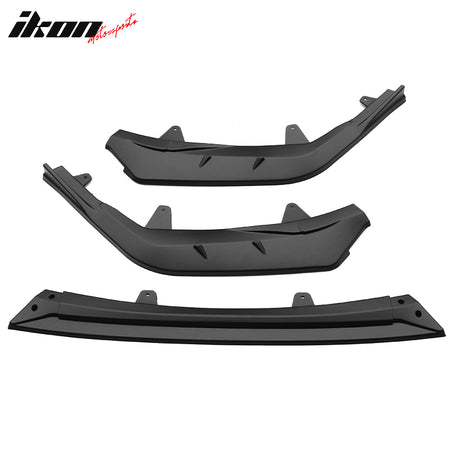 IKON MOTORSPORTS, Front Bumper Lip Compatible With 2020-2022 Toyota Corolla SE XSE 4-Door Sedan, 3PC PP IKON Style Front Lip Lower Chin Spoiler Splitter