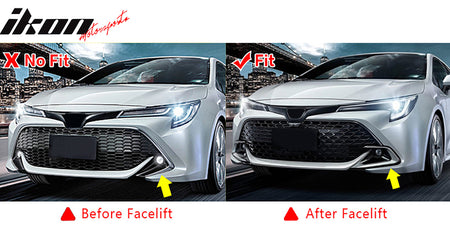 IKON MOTORSPORTS Front Bumper Lip, Compatible with 2022-2023 Toyota Corolla Auris 3rd E210 5-Door Hatchback, Gloss Black Air Dam Chin Spoiler Protector Splitter