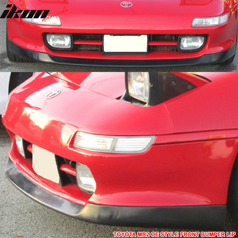 Front Bumper Lip Spoiler Compatible With 1991-1995 Toyota MR2 SW20, Factory Style Black PU Front Lip Spoiler Bodykit Splitter Diffuser Air Dam Chin Diffuser Add on by IKON MOTORSPORTS, 1992 1993