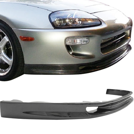 IKON MOTORSPORTS, Front Bumper Lip Compatible With 1993-1998 Toyota Supra, Matte Carbon Fiber Whifbitz Style Front Lip Spoiler Wing Chin Splitter, 1994 1995 1996 1997