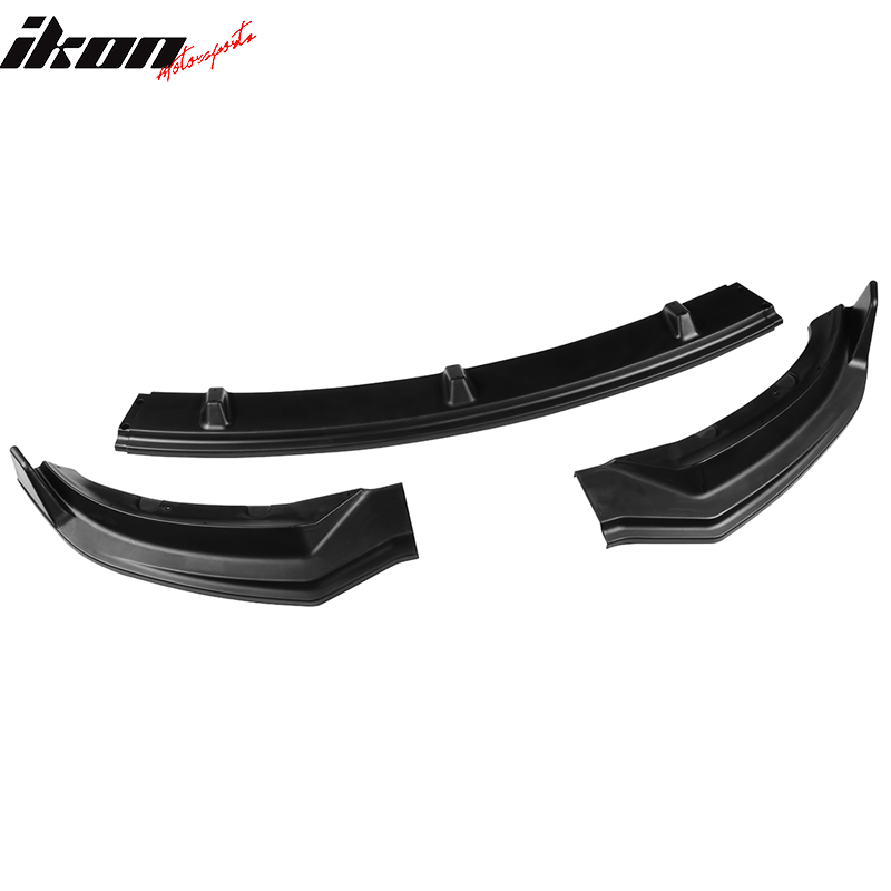 Fits 17-23 Tesla Model 3 IKON Style Front Bumper Lip 3PC PP - Carbon Fiber Print