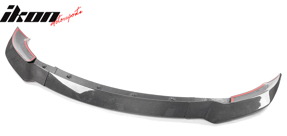 Fits 17-23 Tesla Model 3 Track Pack Gloss Black Carbon Fiber CF Front Bumper Lip