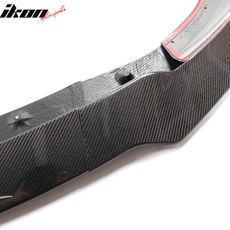 Fits 17-23 Tesla Model 3 Track Pack Gloss Black Carbon Fiber CF Front Bumper Lip