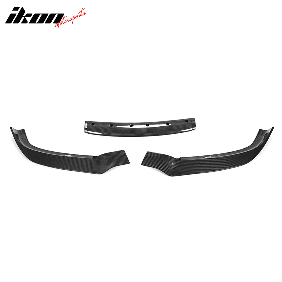 Fits 17-20 Tesla Model S Track Pack Front Bumper Lip Carbon Fiber 3PC Spoiler