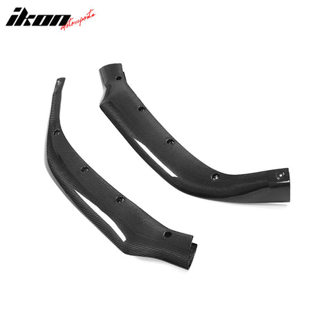 Fits 17-20 Tesla Model S Track Pack Front Bumper Lip Carbon Fiber 3PC Spoiler