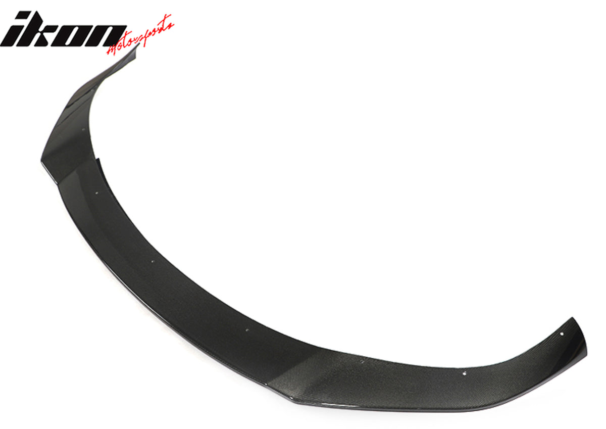 Fits 21-23 Tesla Model S Revozport Carbon Fiber Front Bumper Spoiler Gloss Black