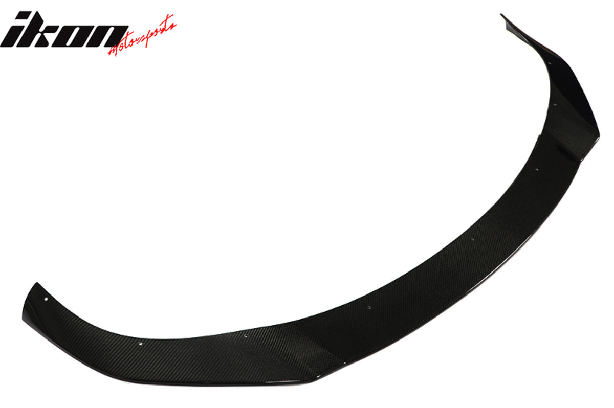 Fits 21-23 Tesla Model S Revozport Carbon Fiber Front Bumper Spoiler Gloss Black