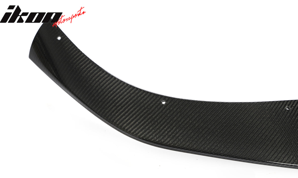 Fits 21-23 Tesla Model S Revozport Carbon Fiber Front Bumper Spoiler Gloss Black