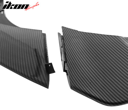 Fits 21-23 Tesla Model S Track Pack Style Front Bumper Lip Carbon Fiber Print