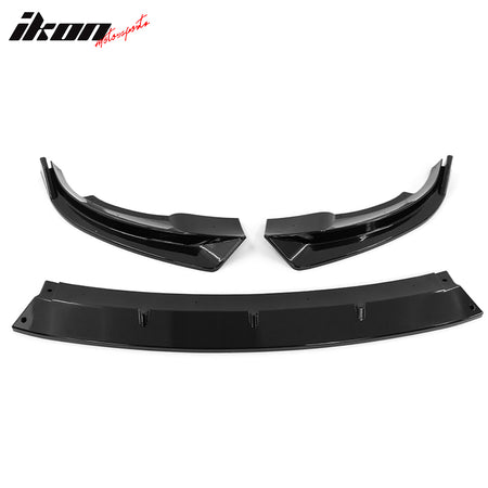 IKON MOTORSPORTS, 3PCS Front Bumper Lip Compatible With 2020-2023 Tesla Model Y, Front Bumper Lip Spoiler Splitter IKON Style PP