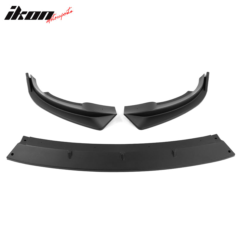 IKON MOTORSPORTS, 3PCS Front Bumper Lip Compatible With 2020-2023 Tesla Model Y, Front Bumper Lip Spoiler Splitter IKON Style PP