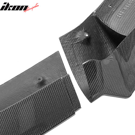 Fits 20-24 Tesla Y Track Pack Carbon Fiber Gloss Black Front Bumper Lip - 3PCS