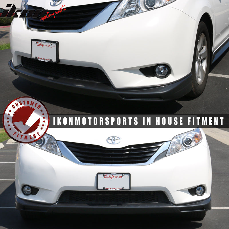 Fit 11-17 Toyota Sienna MP Style Front Bumper Lip Spoiler Splitter Unpainted ABS