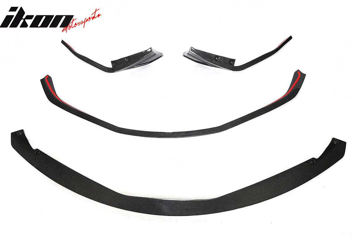 Fits 20-24 Toyota GR Supra MZ Speed 4PCS Front Bumper Lip Gloss Carbon Fiber CF