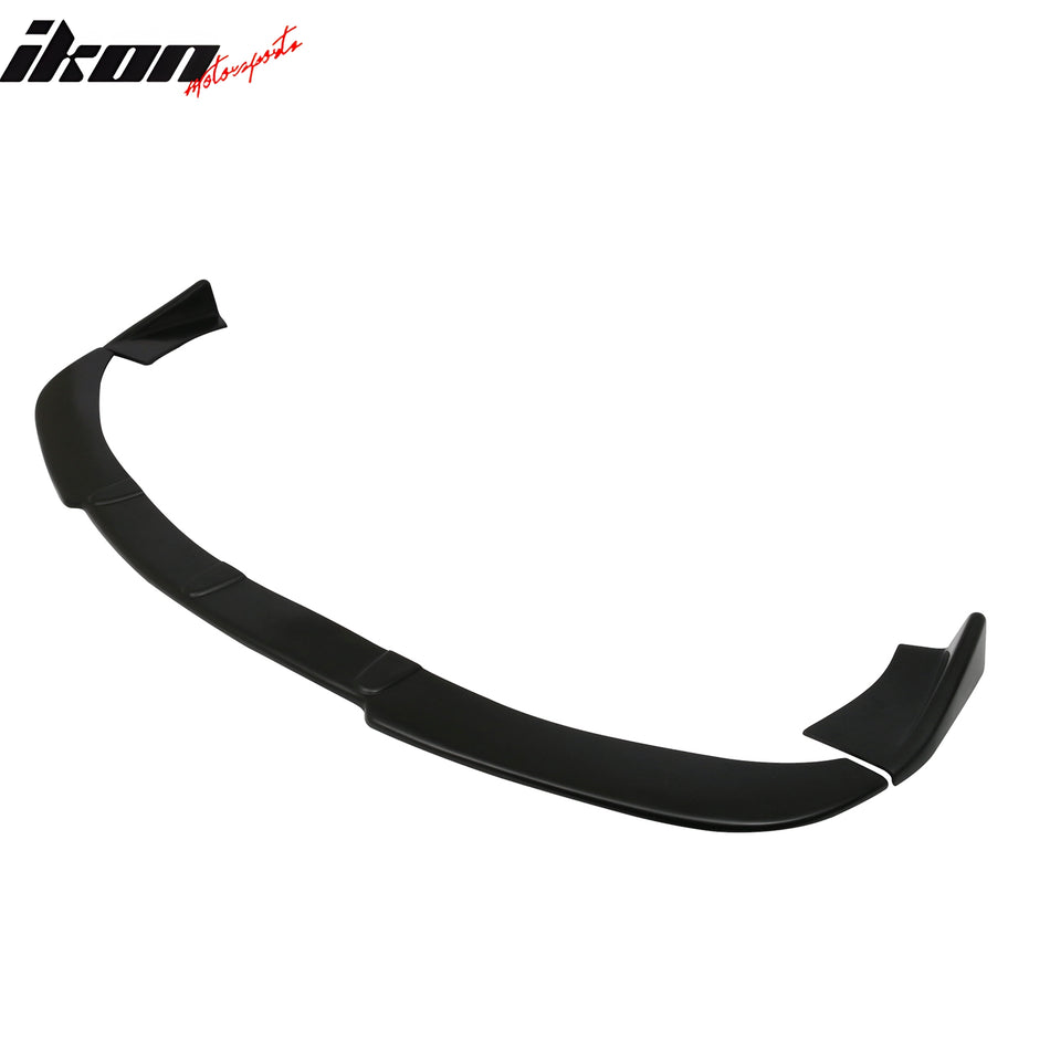 IKON MOTORSPORTS Front Bumper Lip, Universal Fit Adjustable Black Polyurethane Air Dam Chin Spoiler Protector Splitter, for Most Cars Sedan Coupe Hatchback Wagon 3PCS