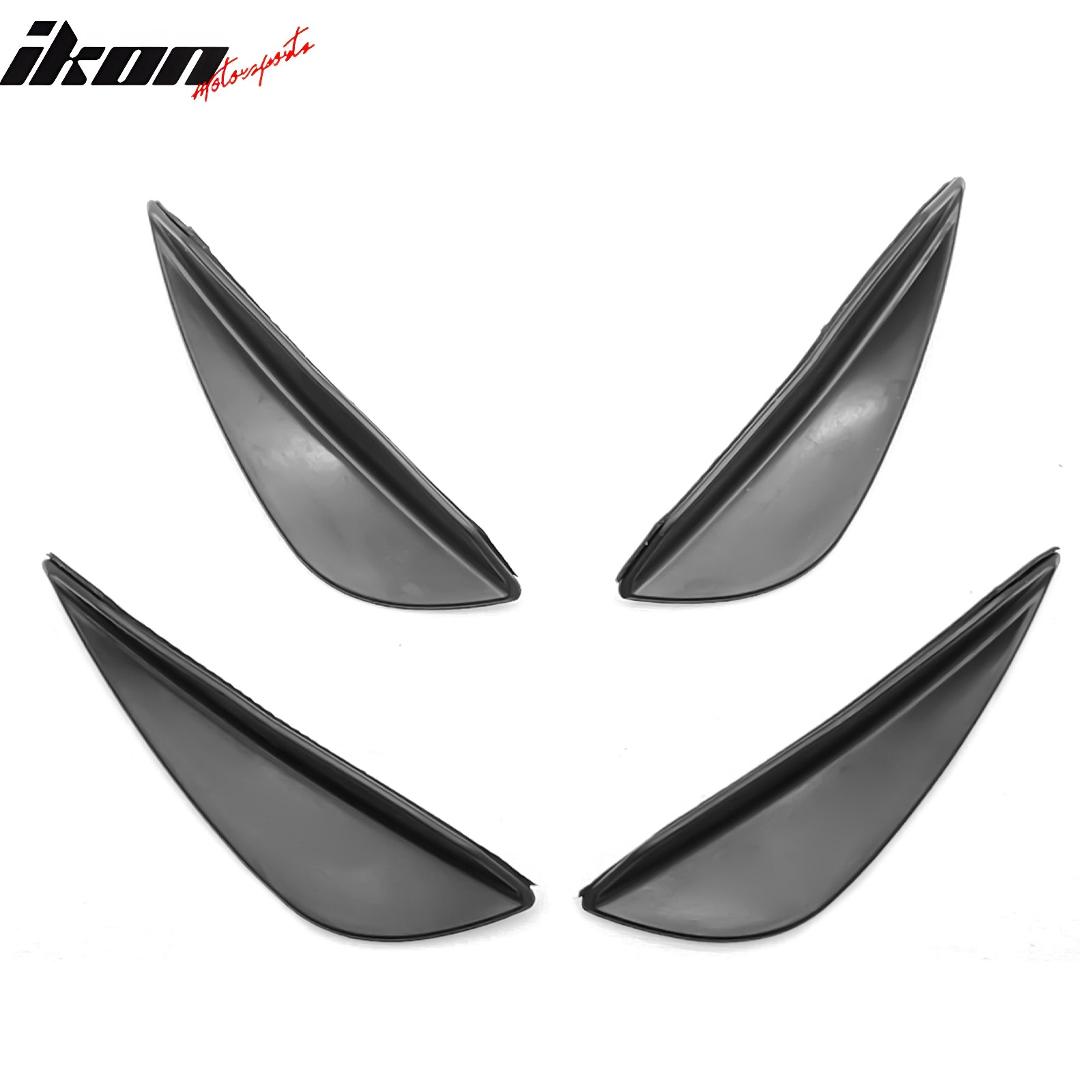 Universal Fitment Black Carbon Fiber Print Front Bumper Lip Splitter Canards Fin