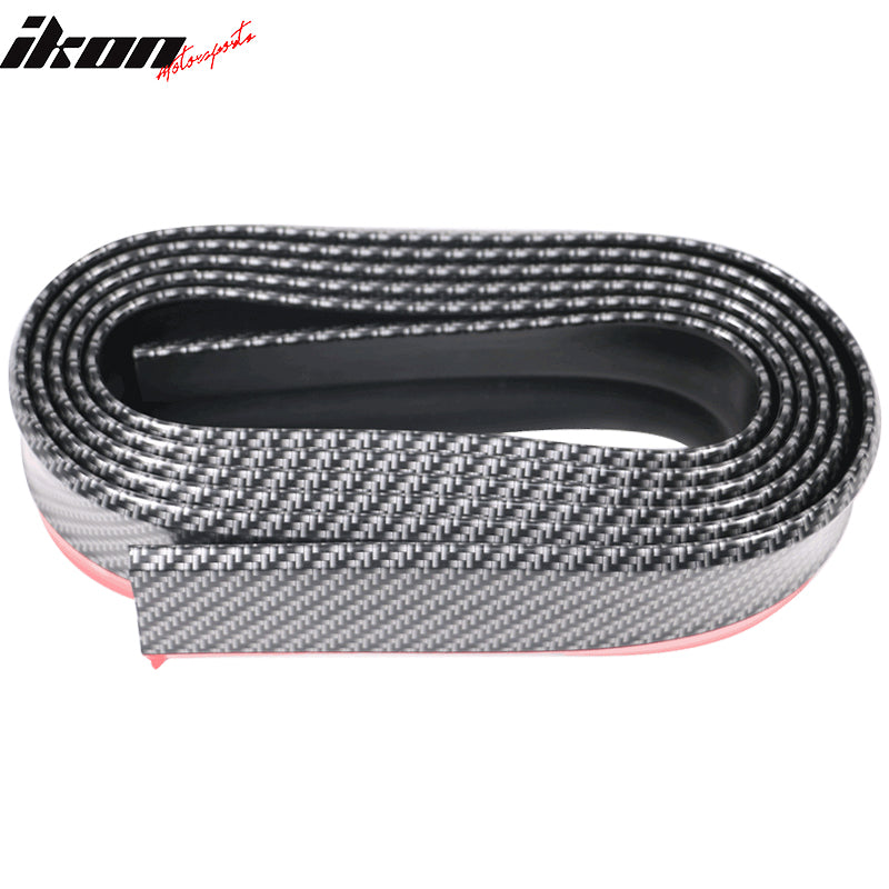 Universal Fitment Carbon Fiber Print Adhesive Strips Front bumper Lip 98 Inch