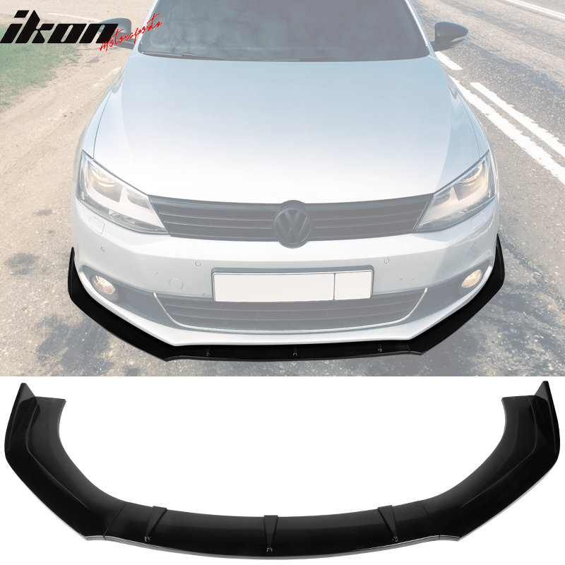 IKON MOTORSPORTS, 3PCS Front Bumper Lip Compatible With 2011-2021 Volkswagen Jetta, Front Bumper Lip Body Kit Spoiler Splitter Air Dam Chin PP - Polypropylene Carbon Fiber Print, 2012 2013 2014 2015