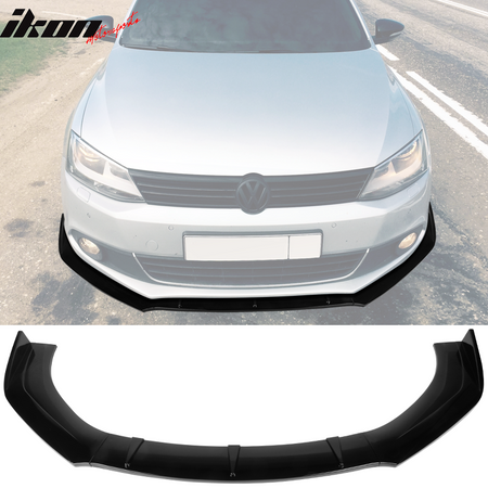 IKON MOTORSPORTS, 3PCS Front Bumper Lip Compatible With 2011-2021 Volkswagen Jetta, Front Bumper Lip Body Kit Spoiler Splitter Air Dam Chin PP - Polypropylene Carbon Fiber Print, 2012 2013 2014 2015