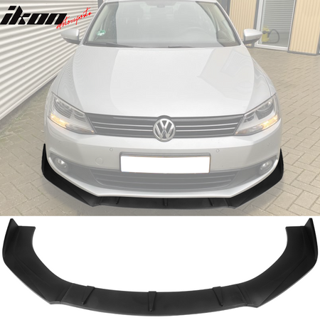 IKON MOTORSPORTS, 3PCS Front Bumper Lip Compatible With 2011-2021 Volkswagen Jetta, Front Bumper Lip Body Kit Spoiler Splitter Air Dam Chin PP - Polypropylene Carbon Fiber Print, 2012 2013 2014 2015