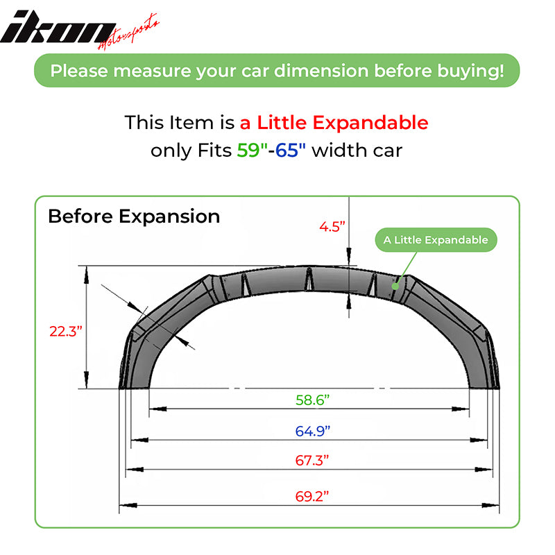 IKON MOTORSPORTS, Universal Front Bumper Lip Compatible With Most Vehicles, Front Lip Chin Splitter Body Kit Spoiler Protector 3PCS PP Matte Black