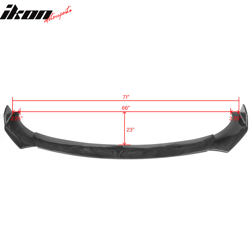 Universal A Style Front Bumper Lip Chin Spoiler Air Dam Carbon Fiber Print / Gloss Black