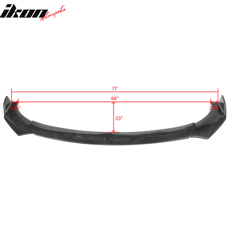 Universal A Style Front Bumper Lip Chin Spoiler Air Dam Carbon Fiber Print / Gloss Black