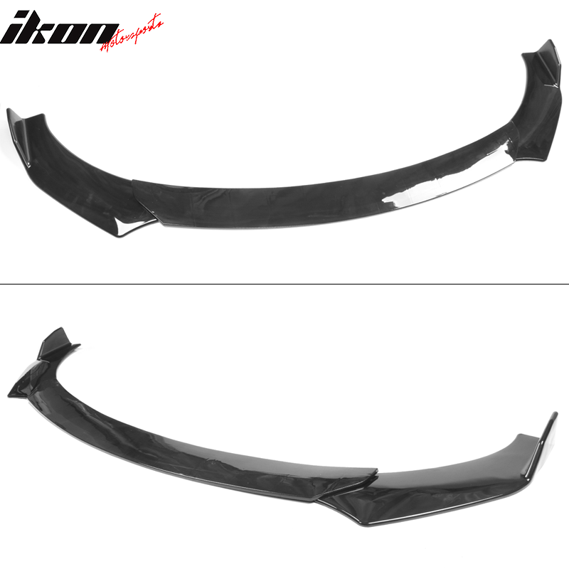 Universal A Style Front Bumper Lip Chin Spoiler Air Dam Carbon Fiber Print / Gloss Black