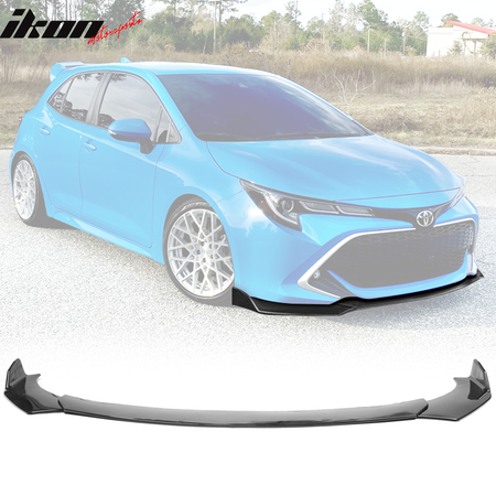 Universal A Style Front Bumper Lip Chin Spoiler Air Dam Carbon Fiber Print / Gloss Black