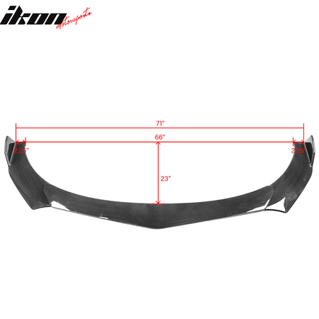 IKON MOTORSPORTS, Compatible with 62"-66" Width Car, Adjustable B Style Front Bumper Lip Chin Splitter Spoiler Air Dam Carbon Fiber Print 3PCS