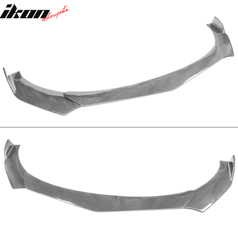 Adjustable 3PC Front Bumper Lip For 62"-66" Width Car B Style Carbon Fiber Print