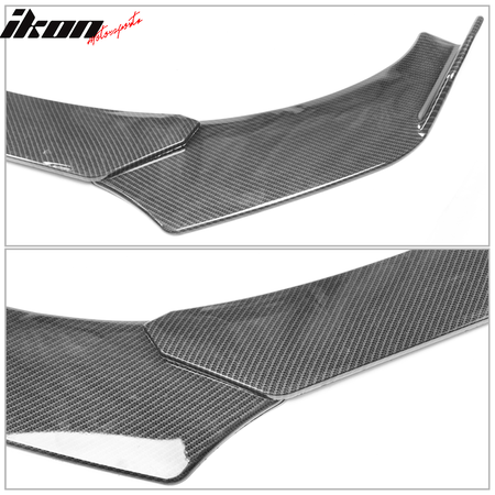 Adjustable 3PC Front Bumper Lip For 62"-66" Width Car B Style Carbon Fiber Print