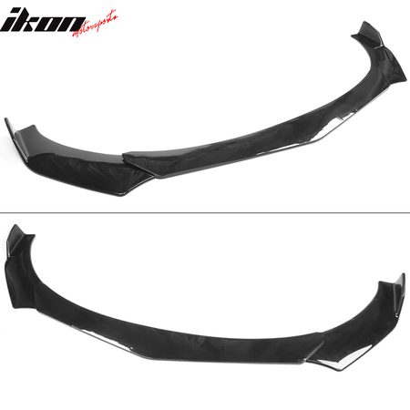 Universal B Style Front Bumper Lip Chin Spoiler Air Dam Carbon Fiber Print / Gloss Black