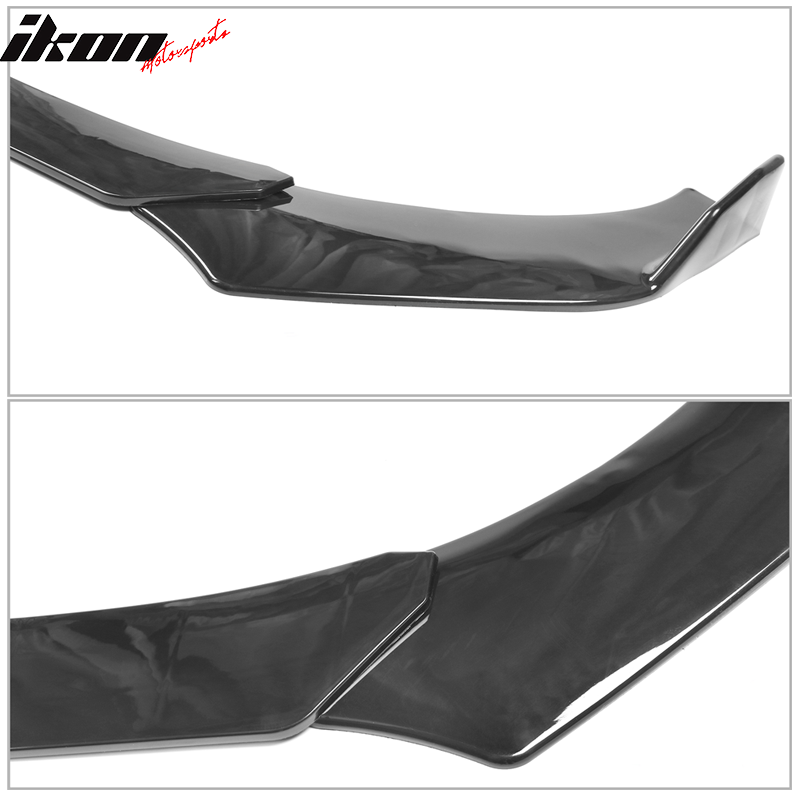 Universal B Style Front Bumper Lip Chin Spoiler Air Dam Carbon Fiber Print / Gloss Black