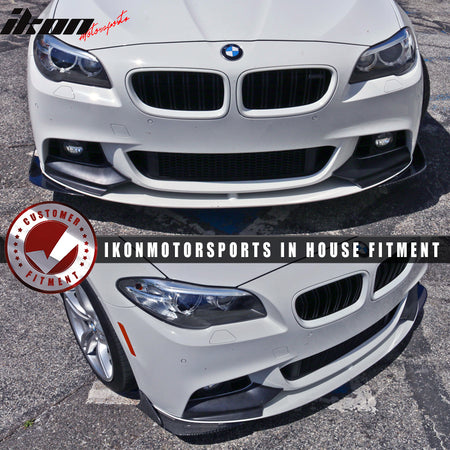 Front Bumper Lip Compatible With Universal Vehicles, Type 1 Black CF Front Lip Finisher Under Chin Spoiler Add On by IKON MOTORSPORTS