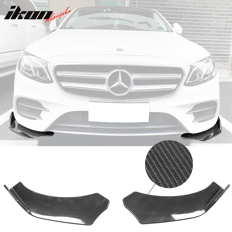 Universal 2PC Carbon Fiber Print Front Bumper Lip Splitter